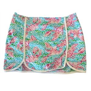 Lilly Pulitzer Cala Skort Labstash Roll Mini Lobster Print Size 2